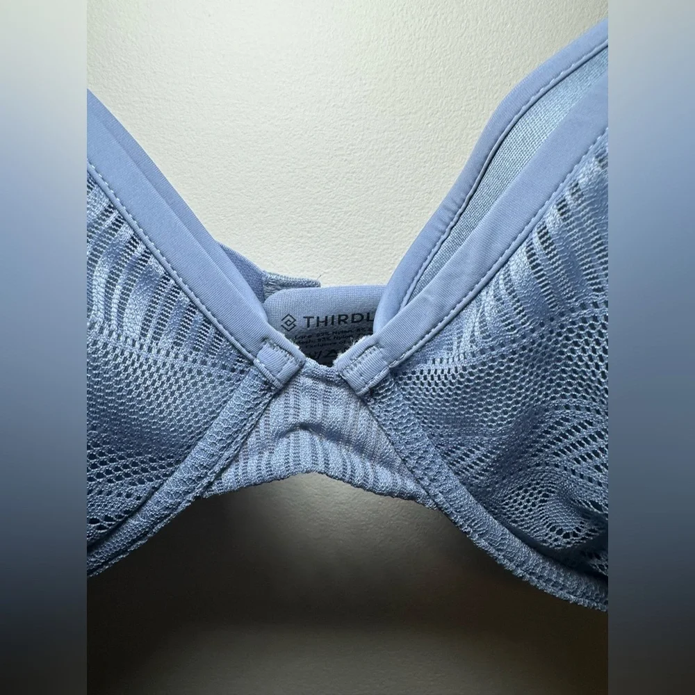 ThirdLove 24/7 Lace Balconette Bra Blue Size 40C‎ Underwire Support pretty sexy